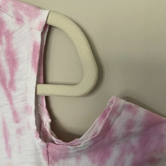Tie-Dyed Cold Shoulder Should Sleeve Round Neck T-Shirt 1X - Picture 2 of 5